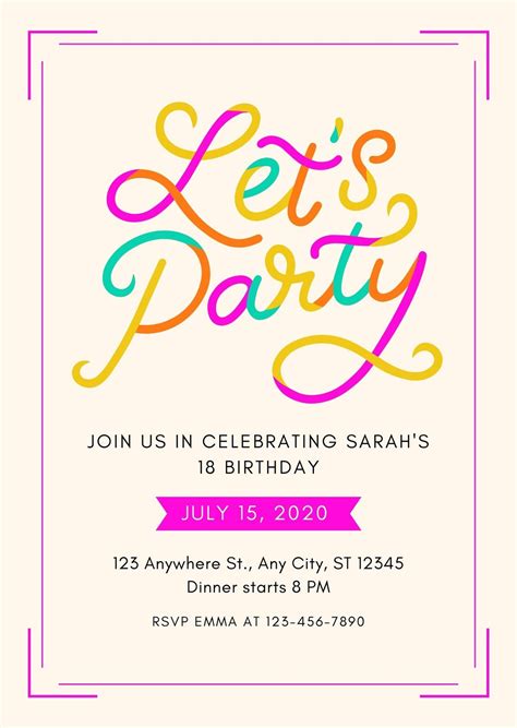 Free printable and customizable photo invitation .